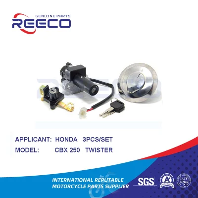 Reeco Kit de commutateur de moto de qualité OE (interrupteur d'allumage, bouchon de réservoir de carburant, verrouillage de poignée...) pour Honda Cbx 250 Twister ensemble de 3 pièces